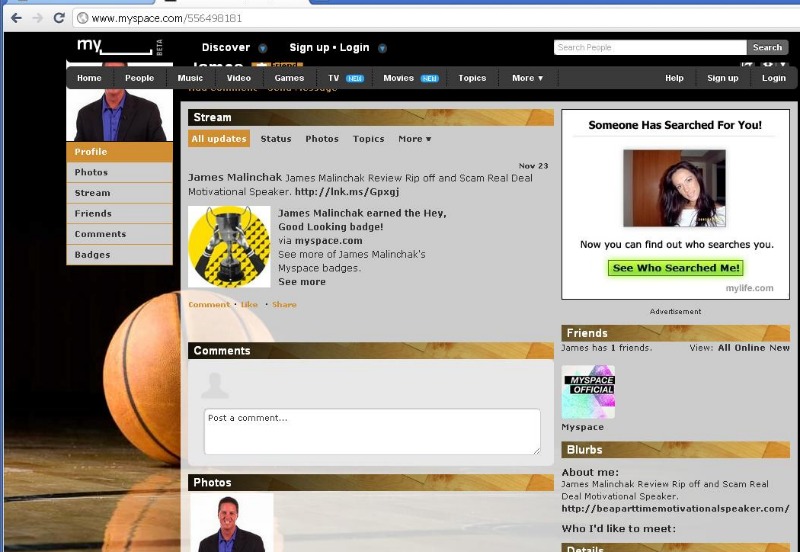 Secret Millionaire James Malinchak MySpace